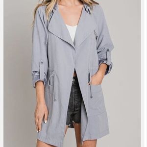 Grey Hooded Coat